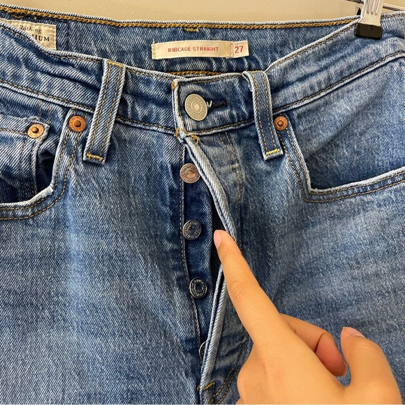 Levi's Ribcage Straight Jean size 27 in blue denim - Picture 7 of 15